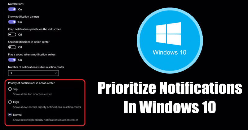 Как установить приоритет уведомлений в Windows 10 Центр поддержки