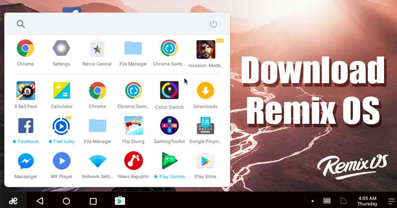 Скачать Remix OS 3.0 для Windows 10 (последняя версия)