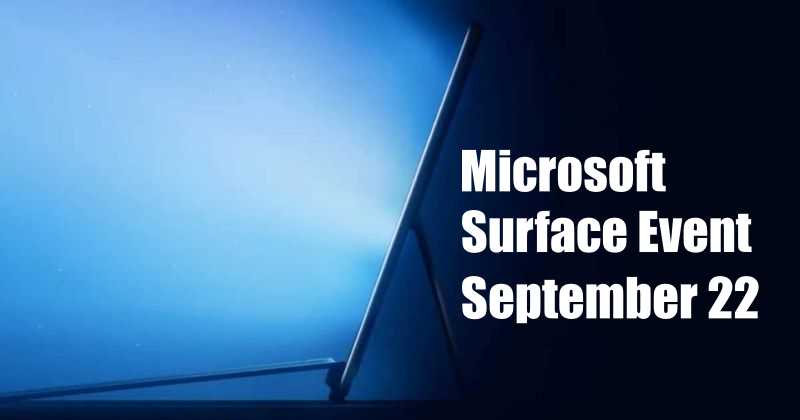 Microsoft Next Surface Launch Event Set for September 22