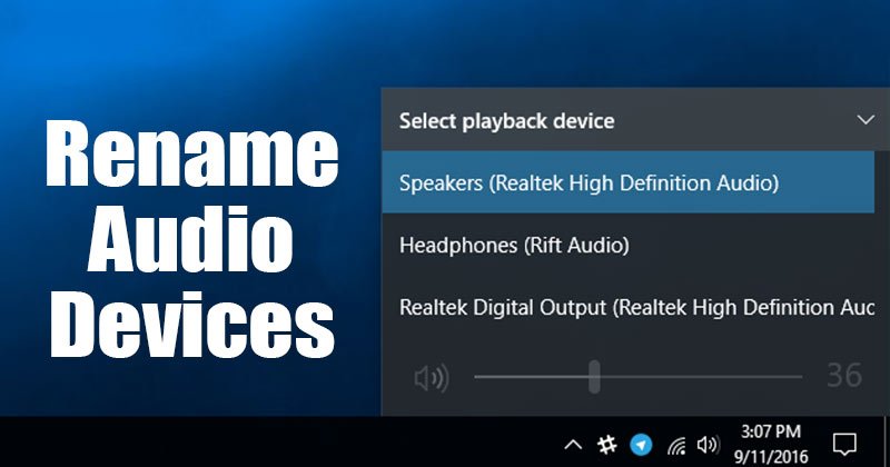 Как переименовать аудиоустройства на Windows 10 1