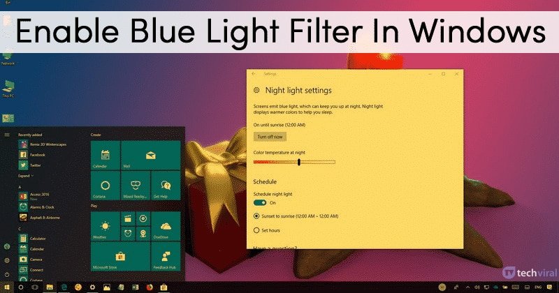 Вот как включить фильтр синего света в Windows 10