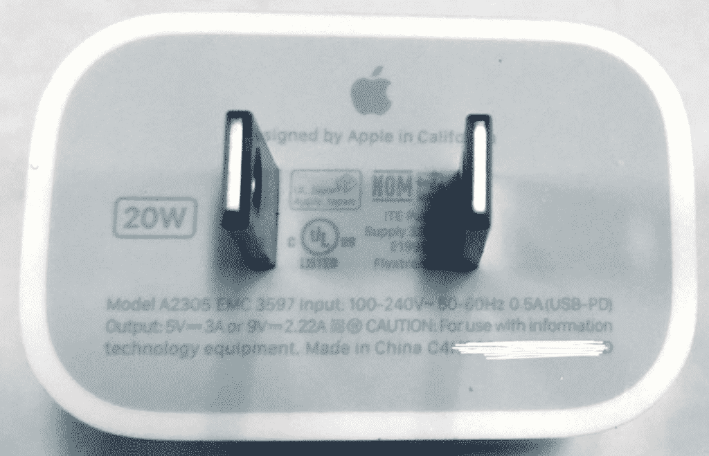 iPhone 12 with 20 Watt Power Adapter