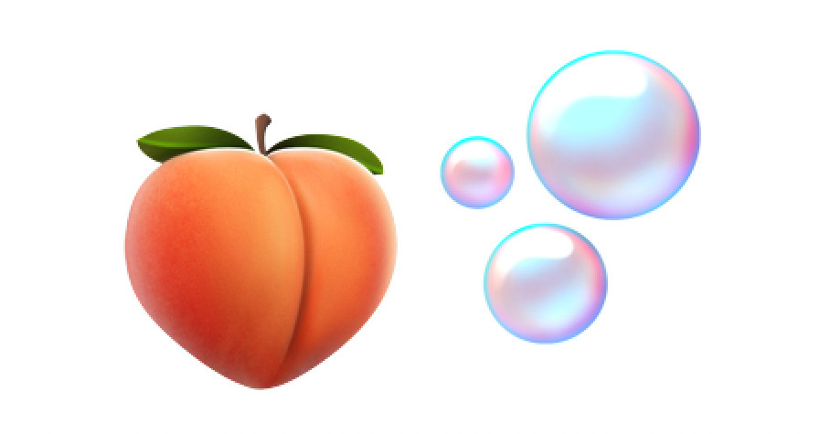 Есть новые эмодзи пузырей, которые отлично сочетаются с персиком