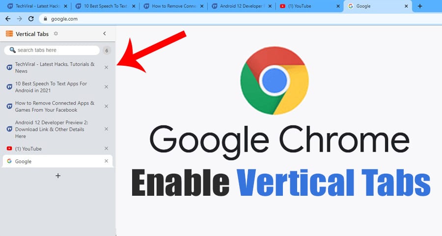 Как включить (вертикальные) боковые вкладки в браузере Google Chrome