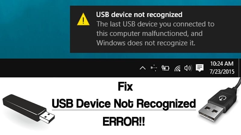 Как исправить ошибку нераспознанного USB-устройства в Windows