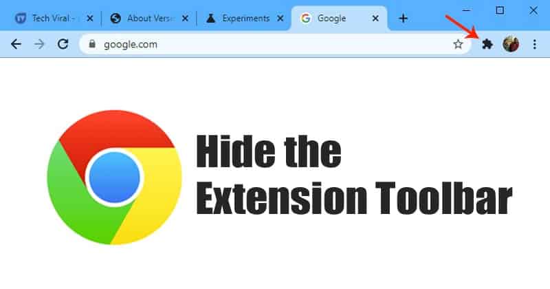 Как отключить меню панели инструментов расширения Chrome