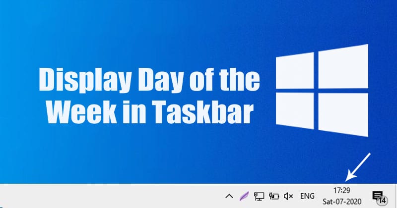 Как отобразить день недели в Windows 10 Панель задач