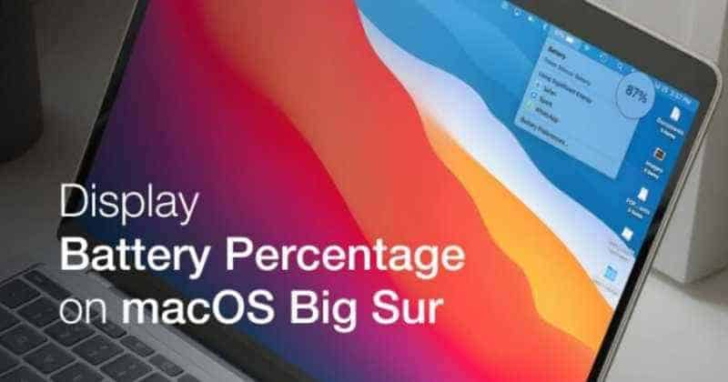 Как показать / скрыть процент заряда батареи в macOS Big Sur