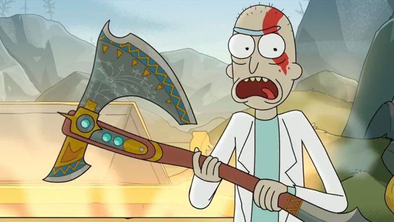 Bize Böyle Reklamlarla Gelin: Rick and Morty, God of War Karakterlerine Dönüştü [Video]