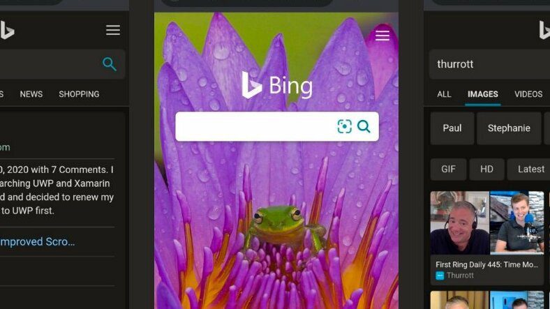 Microsoft тестирует новый темный режим для Bing.com