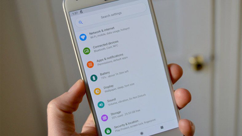 Android P — Новая вкладка "Настройки"