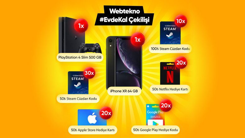 Объявлены результаты лотереи Webtekno #EvdeKal
