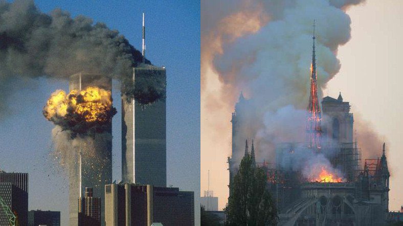 YouTube Алгоритм сравнивает пожар Нотр-Дама с событиями 11 сентября