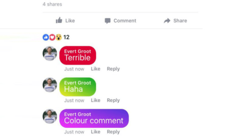 FacebookСтановится «щебечущим» с функцией цветных комментариев!