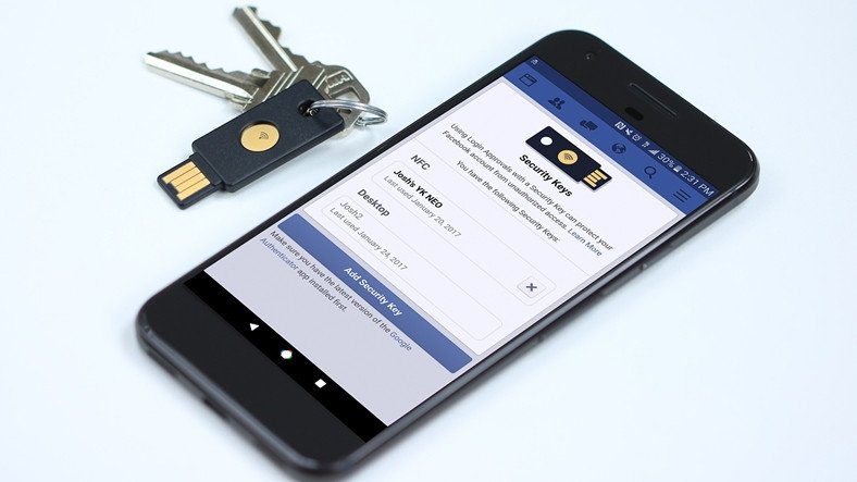 FacebookПредставлена ​​поддержка USB-ключа безопасности