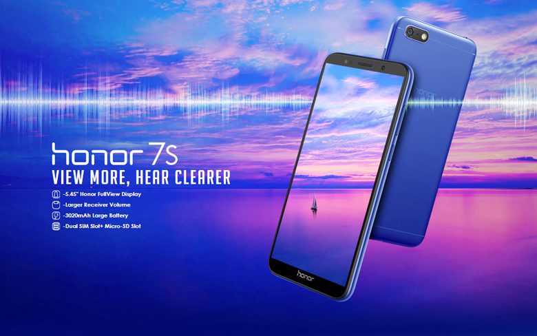 Honor 7s представлен с 5,45-дюймовым полноэкранным дисплеем и задней камерой на 13 МП