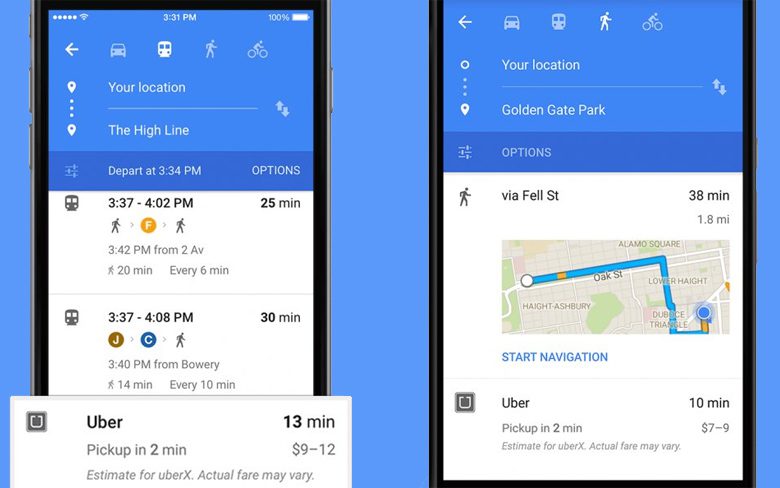 Карты Google больше не позволят пользователям напрямую бронировать Uber