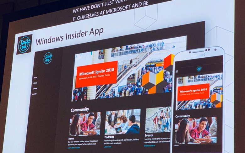 Официальный представитель Microsoft Windows Приложение Insider может быть в работе